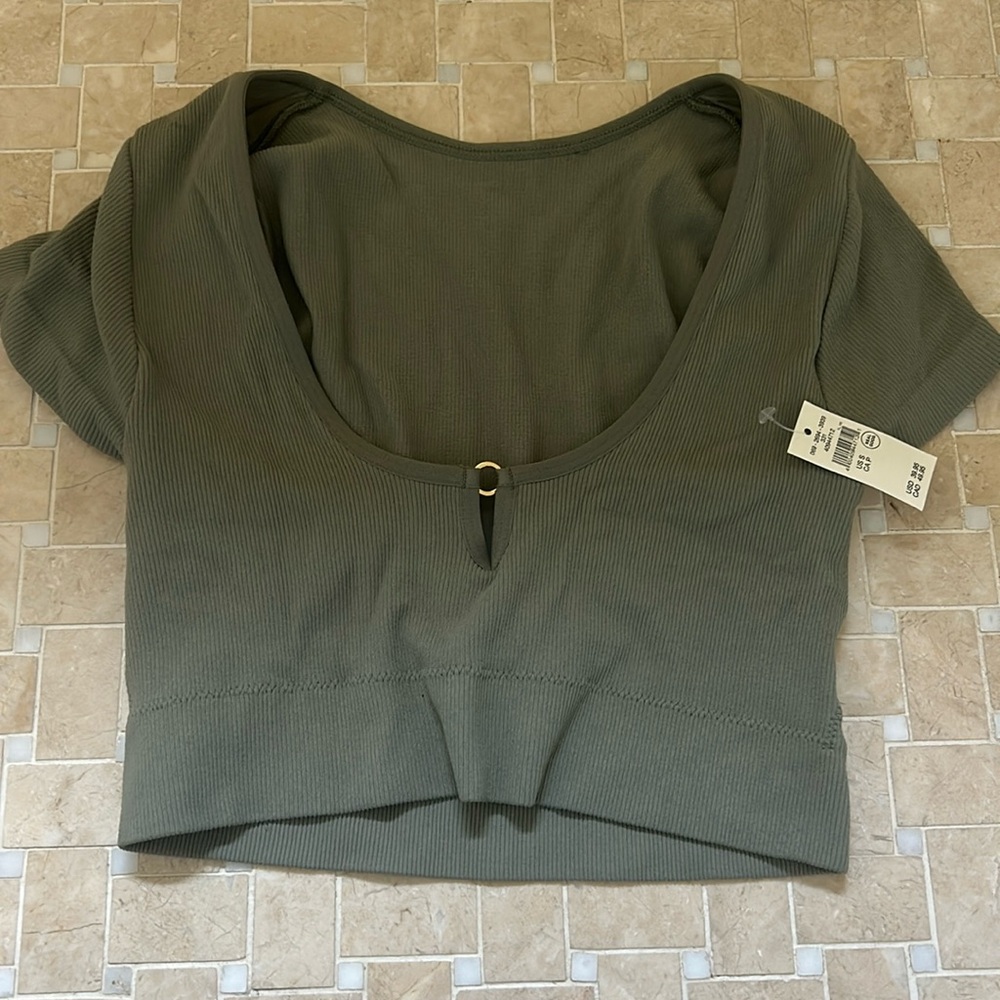 Aerie olive green crop top